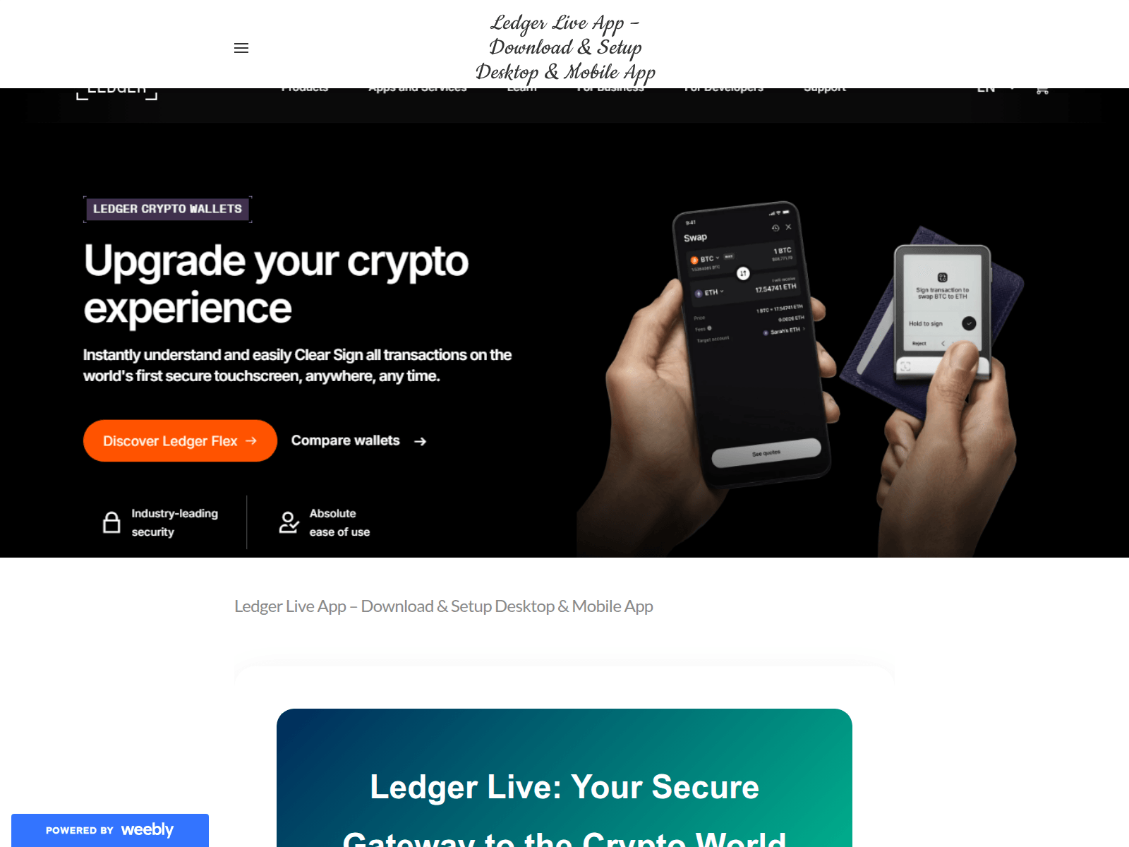 Screenshot of go-live-ldger.weebly.com