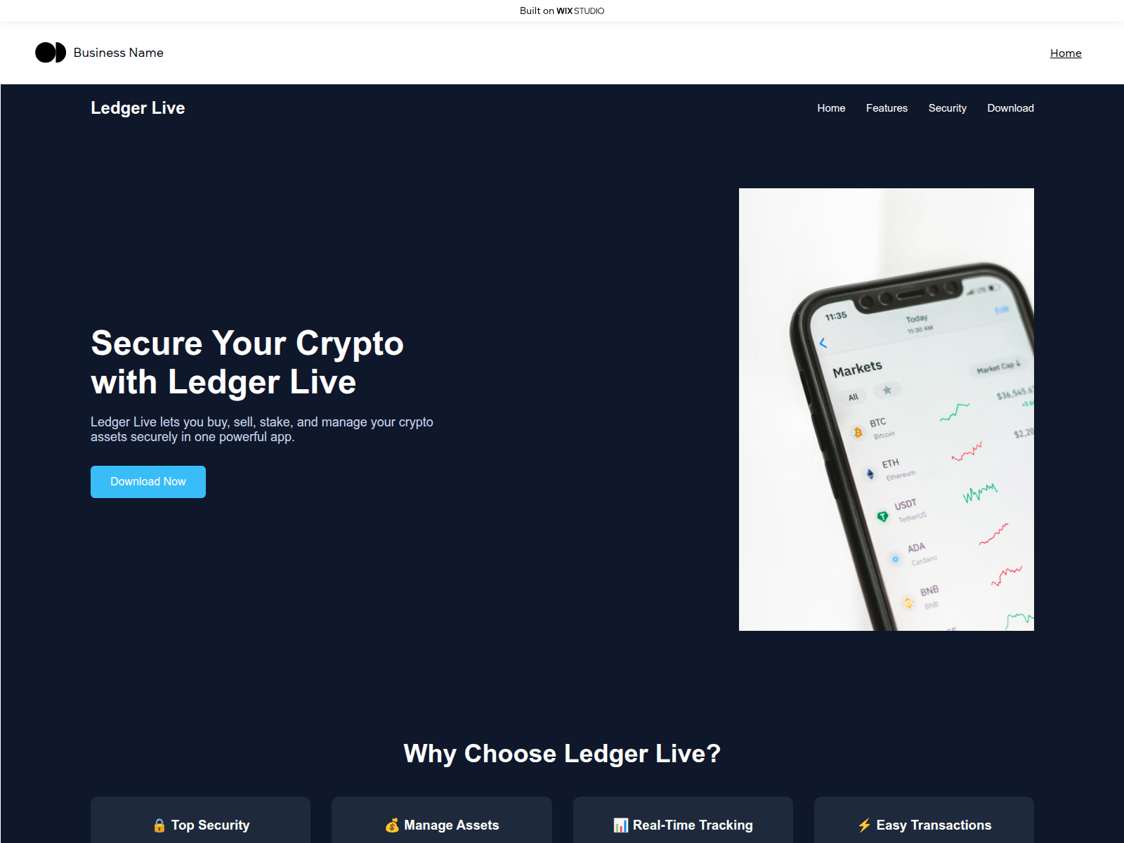 Screenshot of ledgeerliive.wixstudio.com
