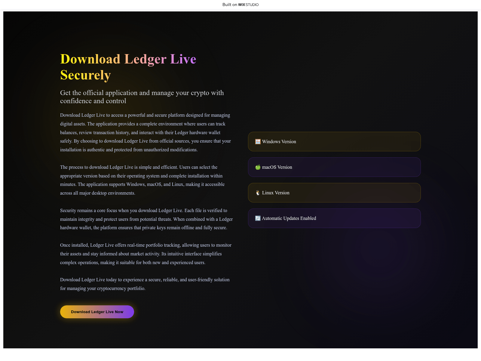 Screenshot of dev-ledgrlivd.wixstudio.com