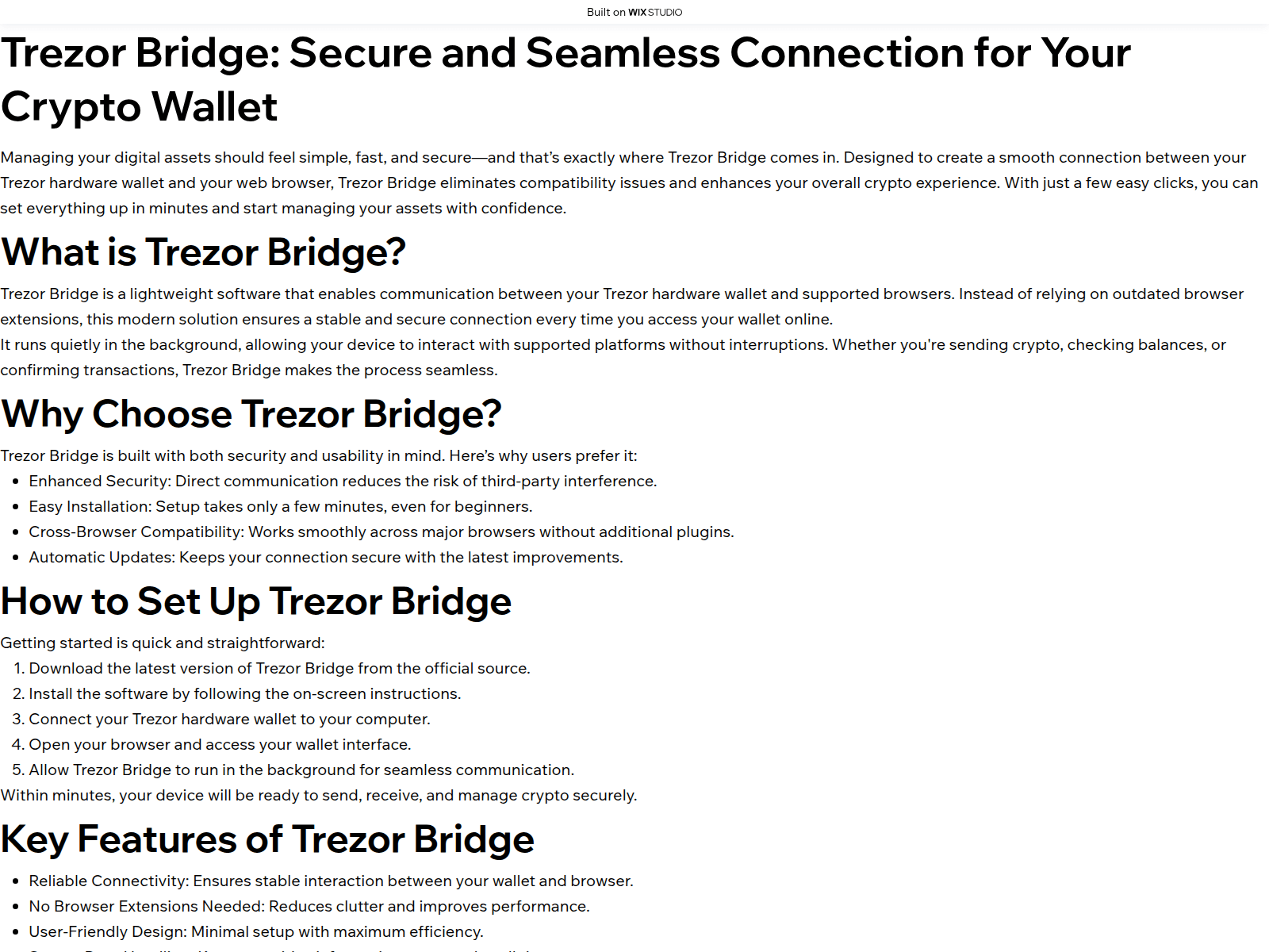 Screenshot of bridge-cloud.wixstudio.com