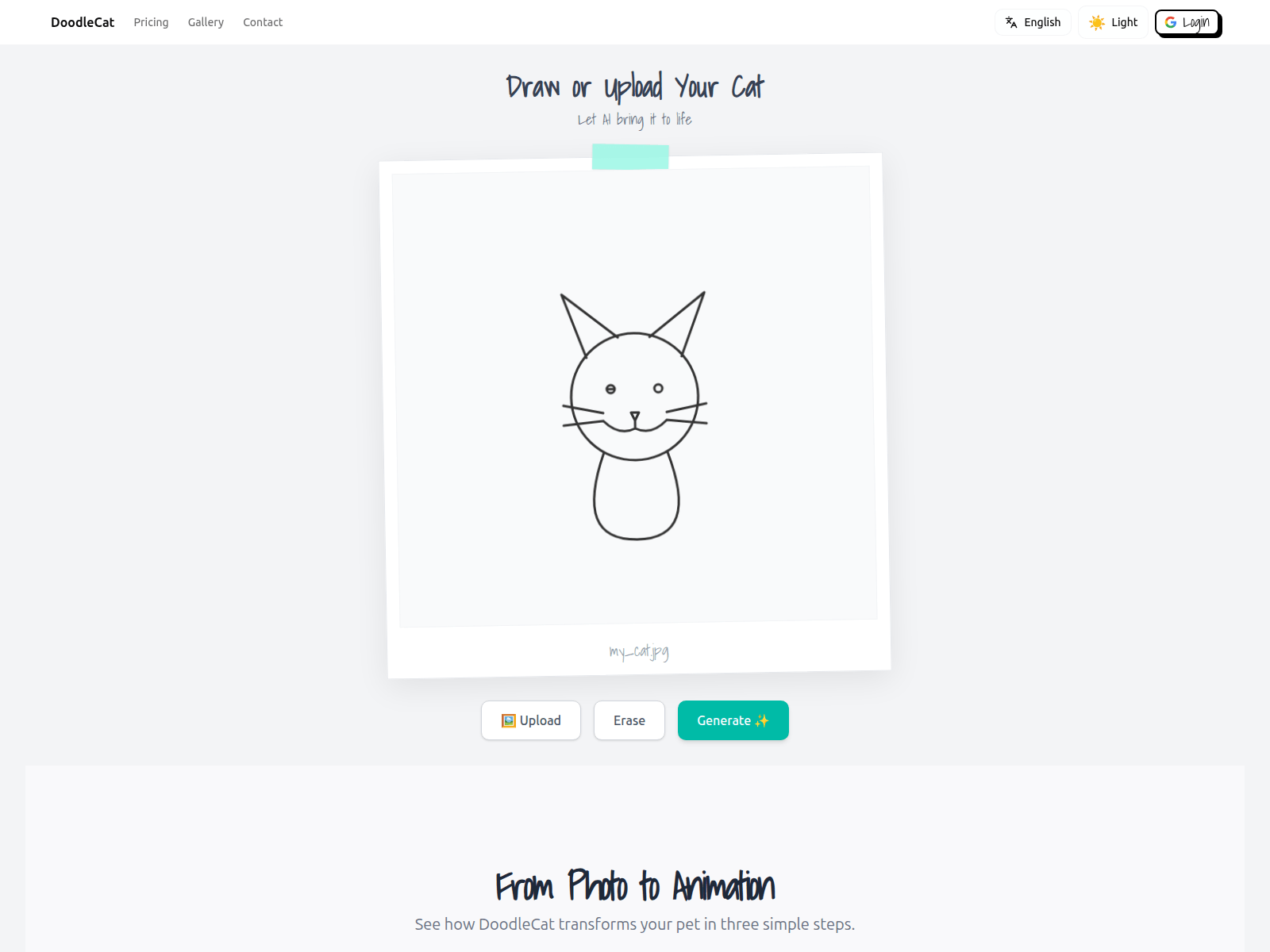Screenshot of doodlecat.app