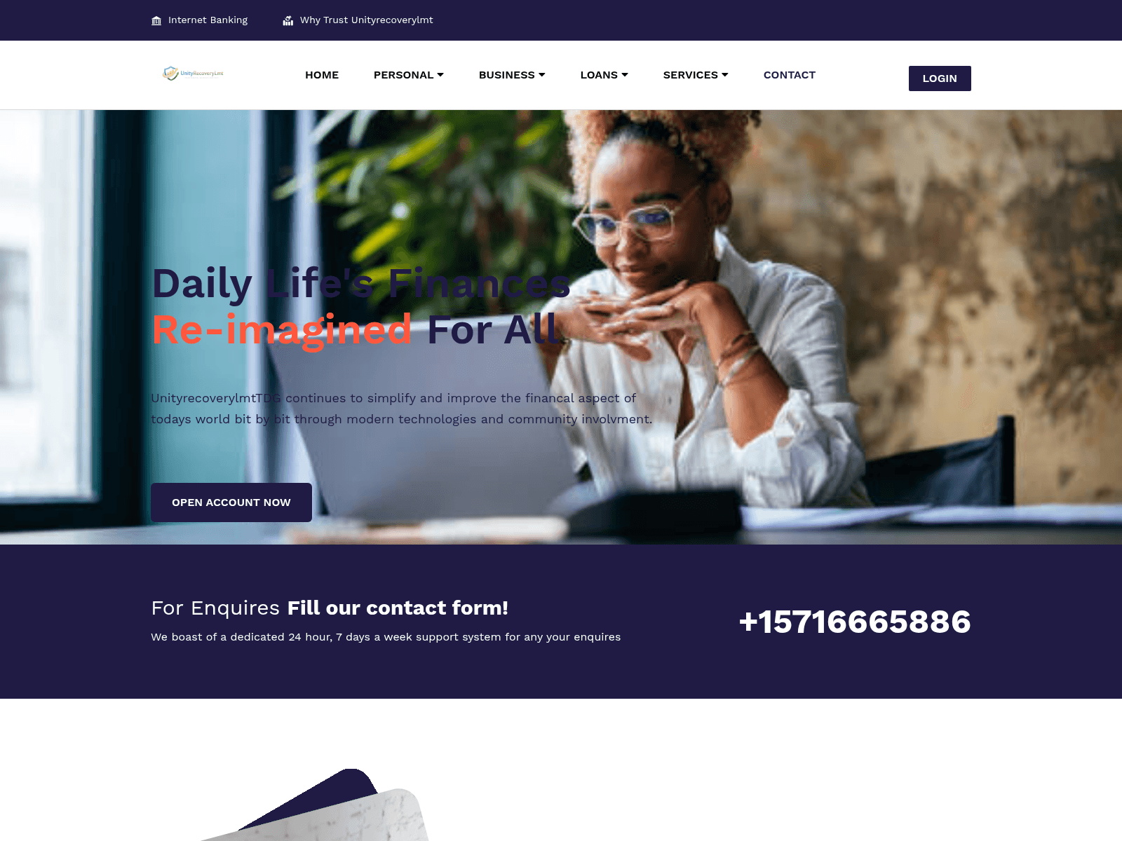 Screenshot of unityrecoverylmt.com