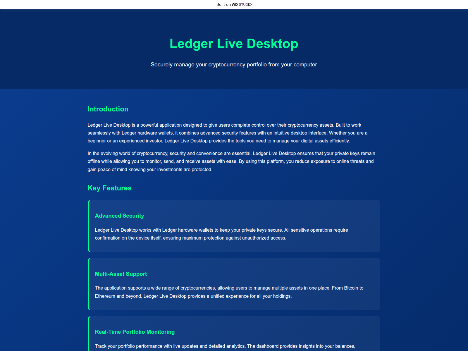 Screenshot of chain-desktop.wixstudio.com