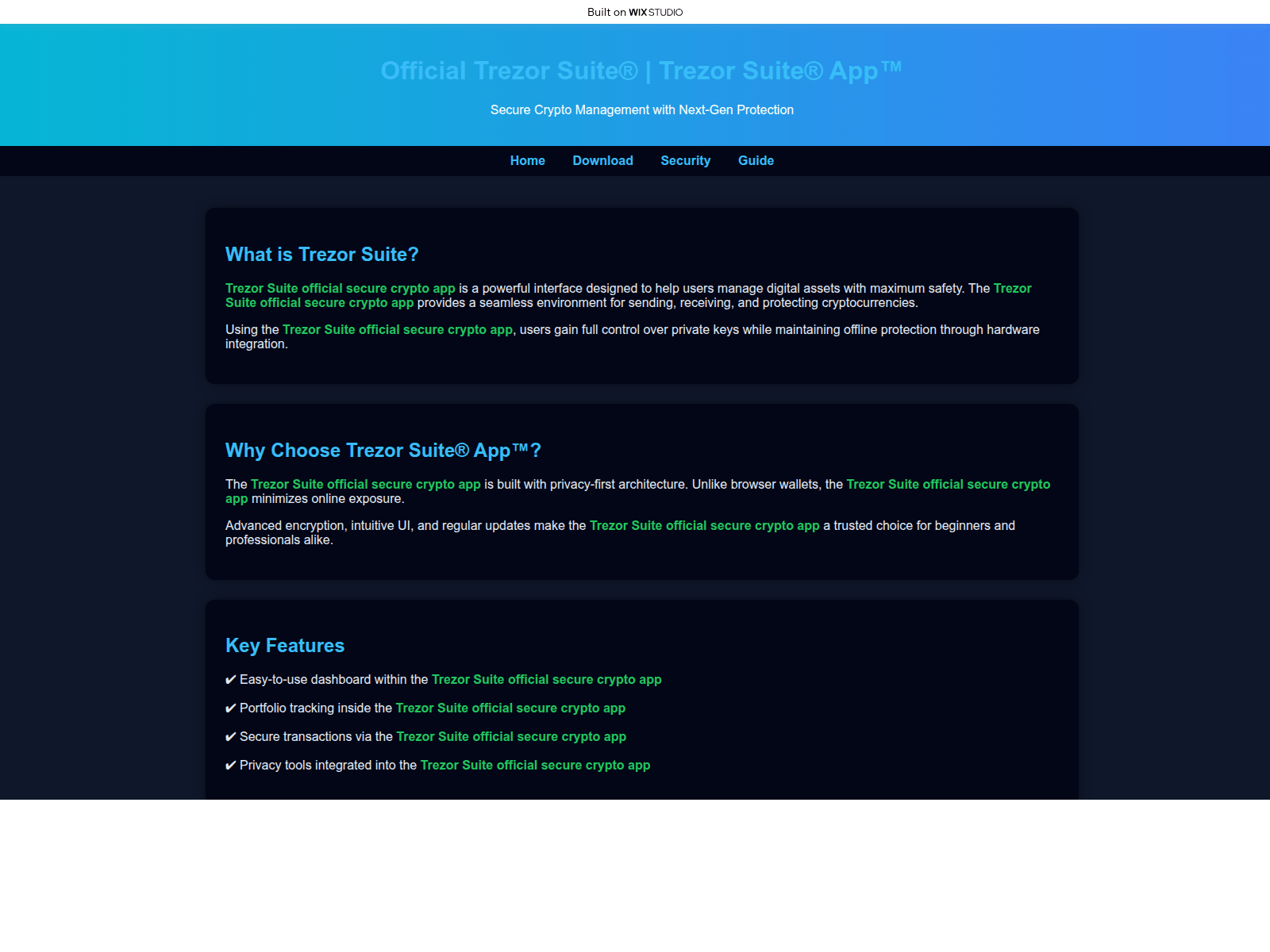 Screenshot of homepage-siute.wixstudio.com