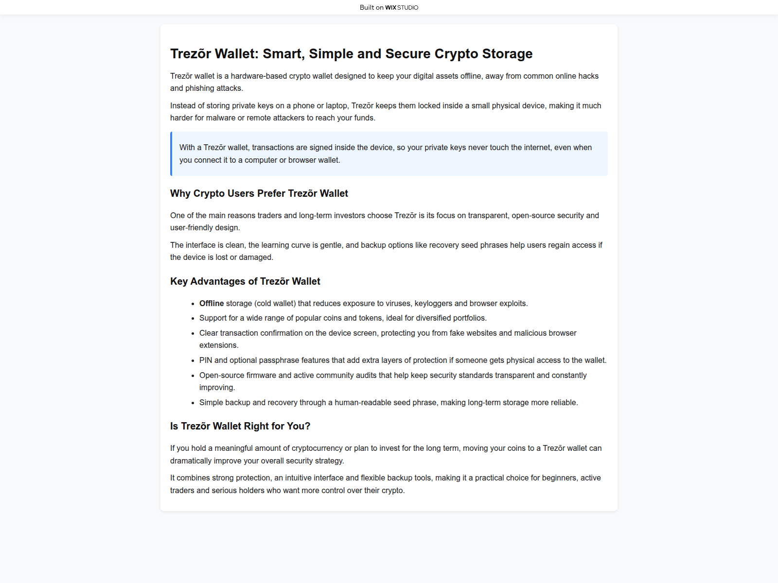 Screenshot of hardwaretrozir.wixstudio.com