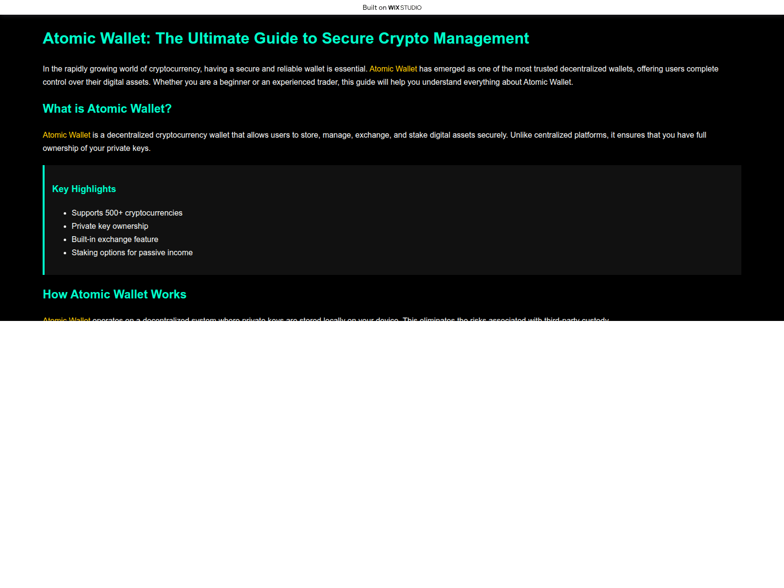 Screenshot of atomicmy.wixstudio.com
