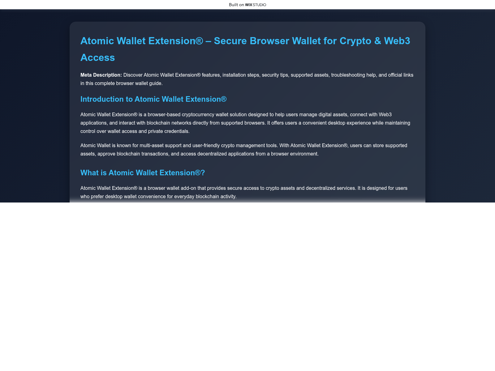 Screenshot of more-atomic.wixstudio.com