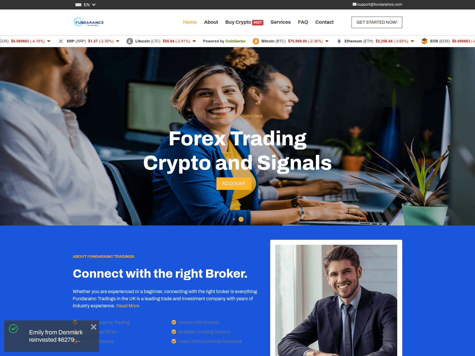 Screenshot of fundaraincs.com
