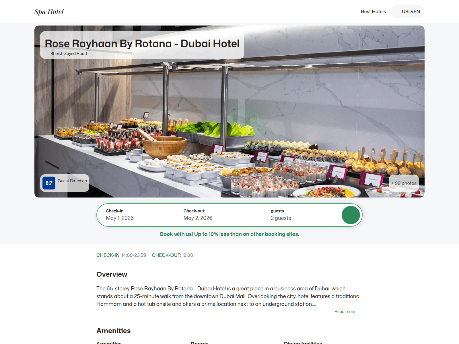 Screenshot of roserayhaanbyrotanadubai.spahotel.guru