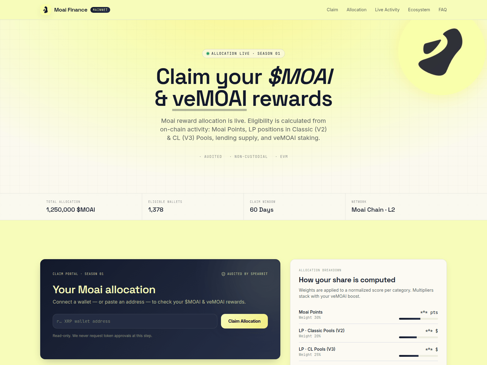 Screenshot of moaireward.com