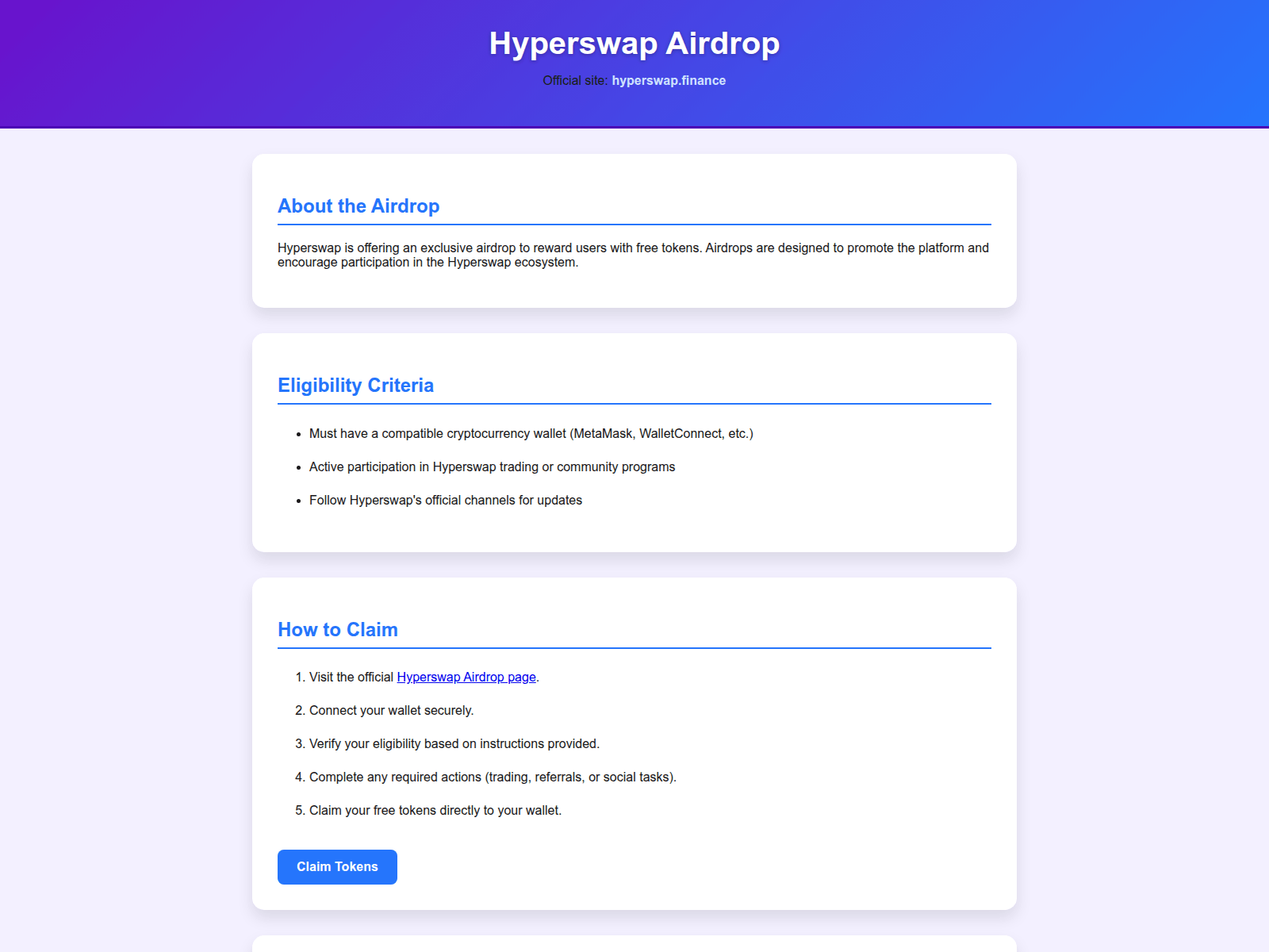Screenshot of hyperswap-airdropese.pages.dev
