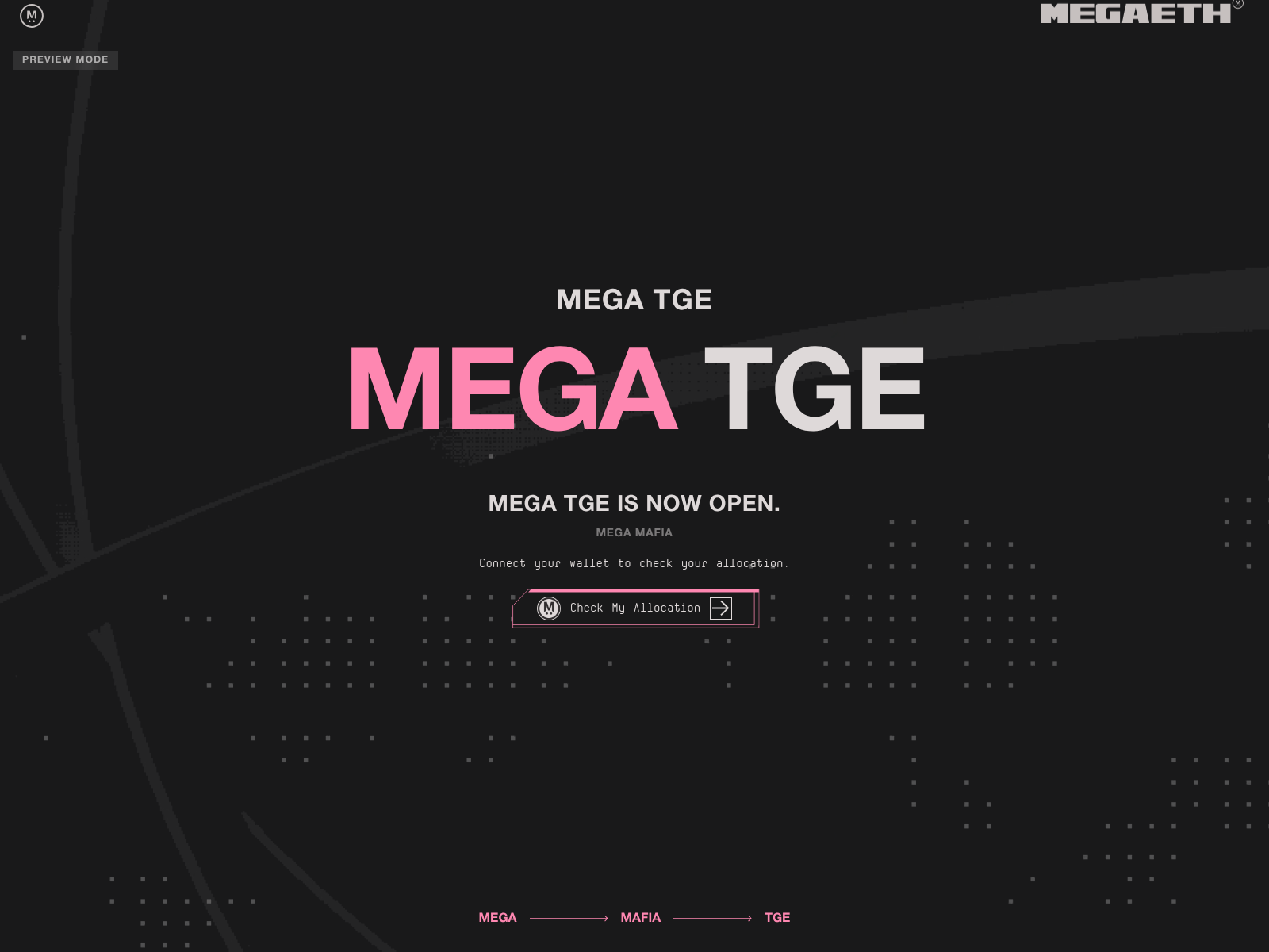 Screenshot of megaeco-tge.eth.limo