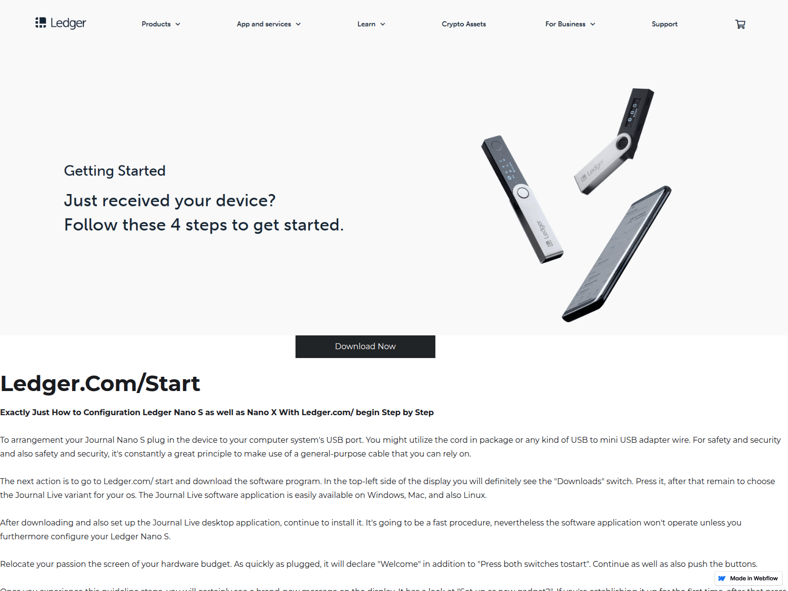 Screenshot of ledgercom-start.webflow.io
