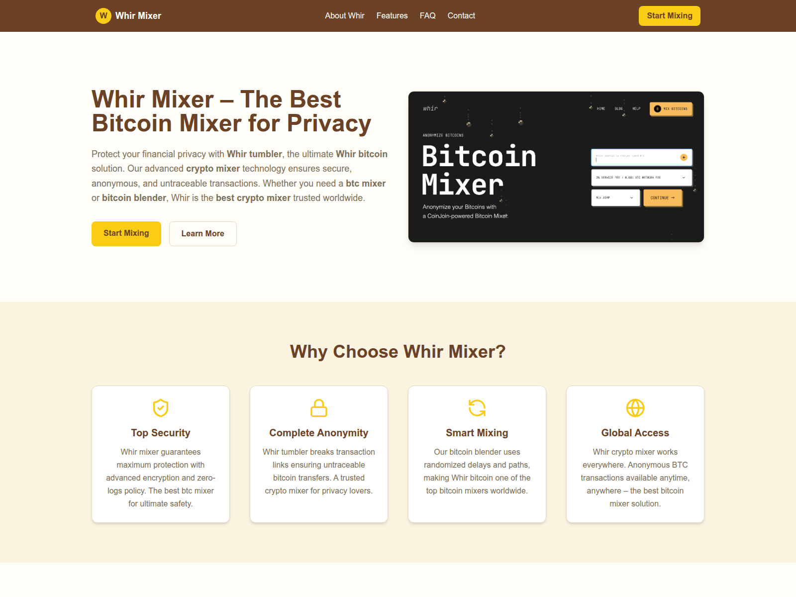 Screenshot of whirbtc.com