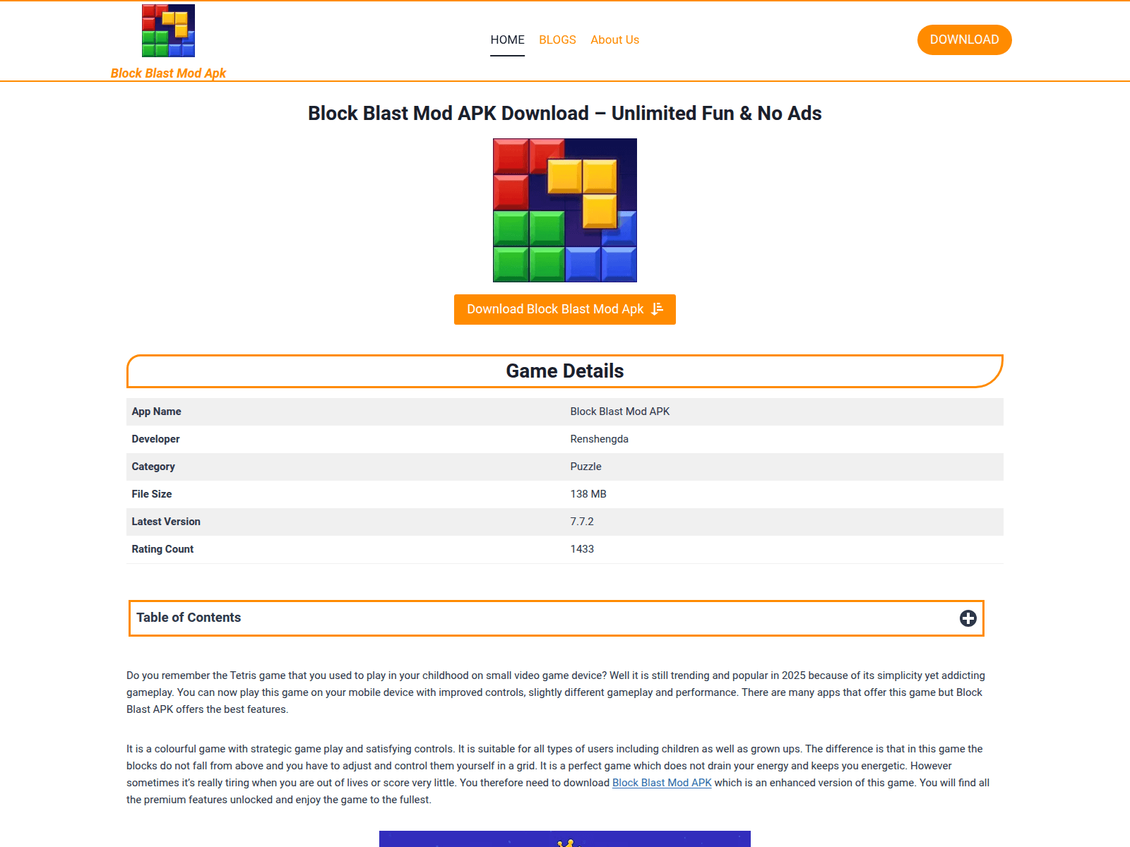 Screenshot of blockblastapkmod.net