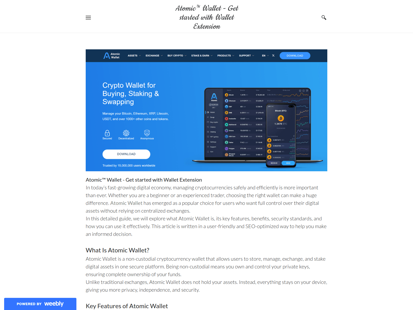 Screenshot of atomiicwllet.weebly.com