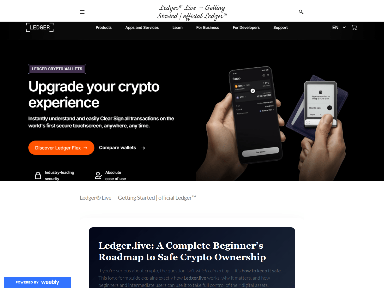 Screenshot of usa-ledggerlive.weebly.com