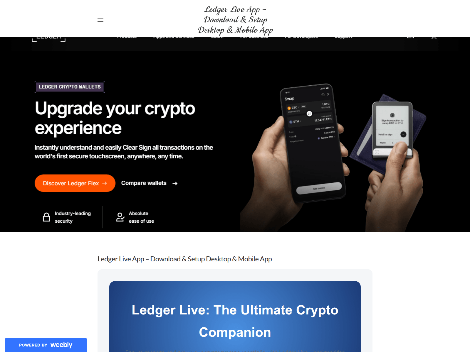 Screenshot of get-leddger-live.weebly.com
