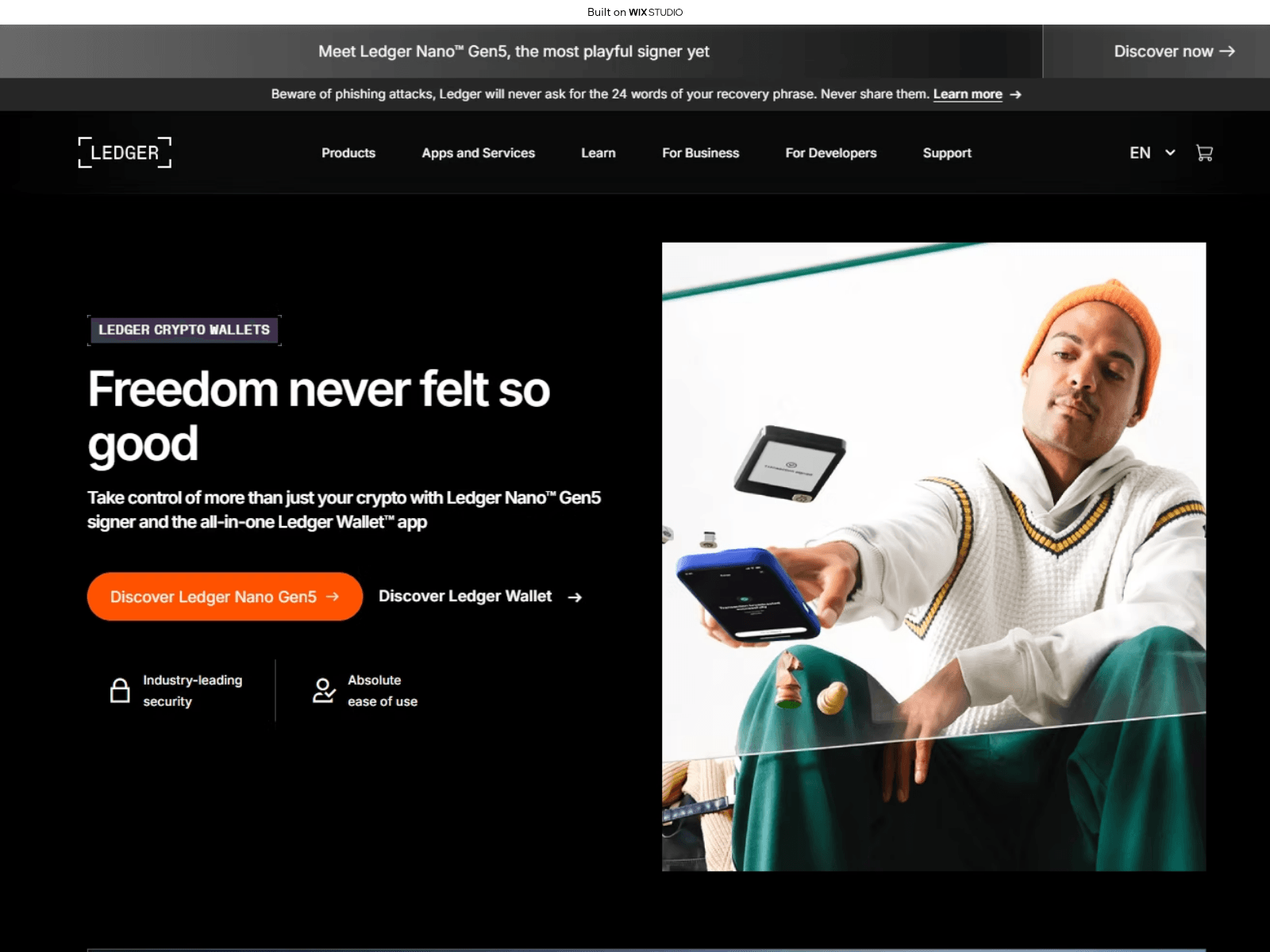 Screenshot of en-ldgerdesktop.wixstudio.com