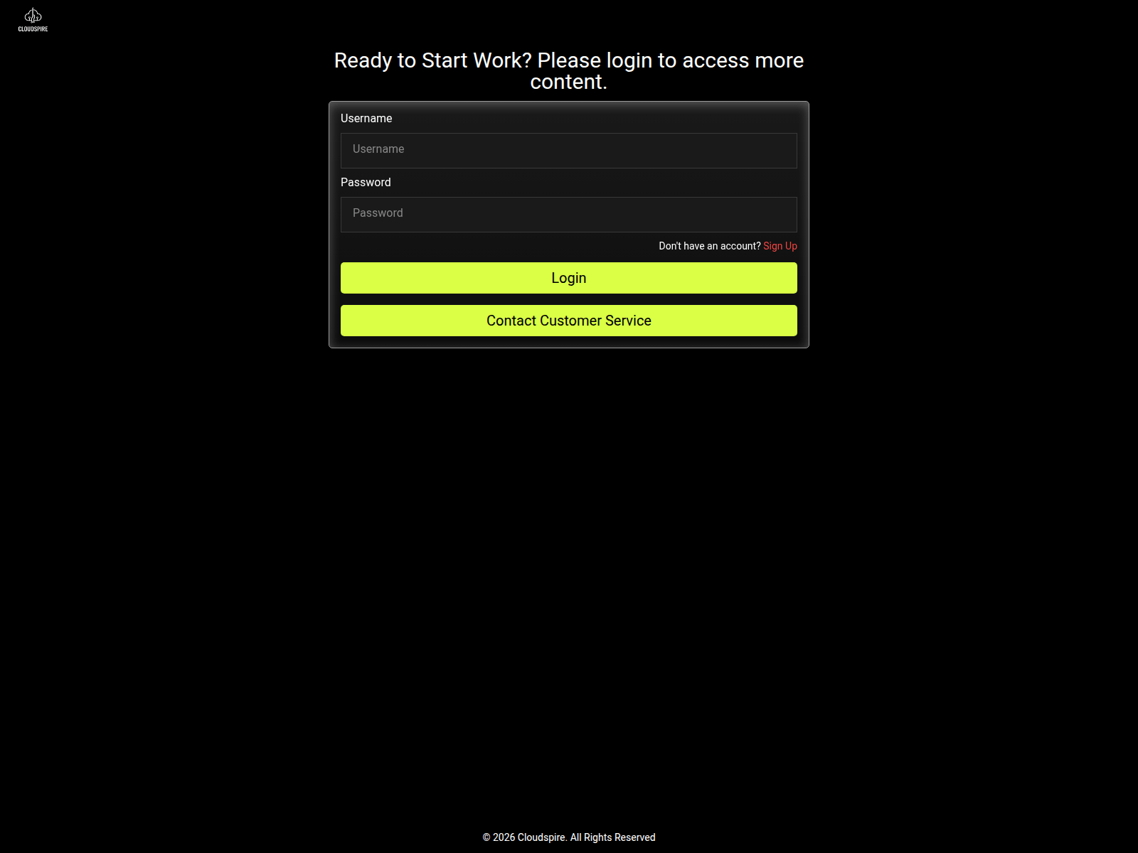 Screenshot of cloudspire.cash