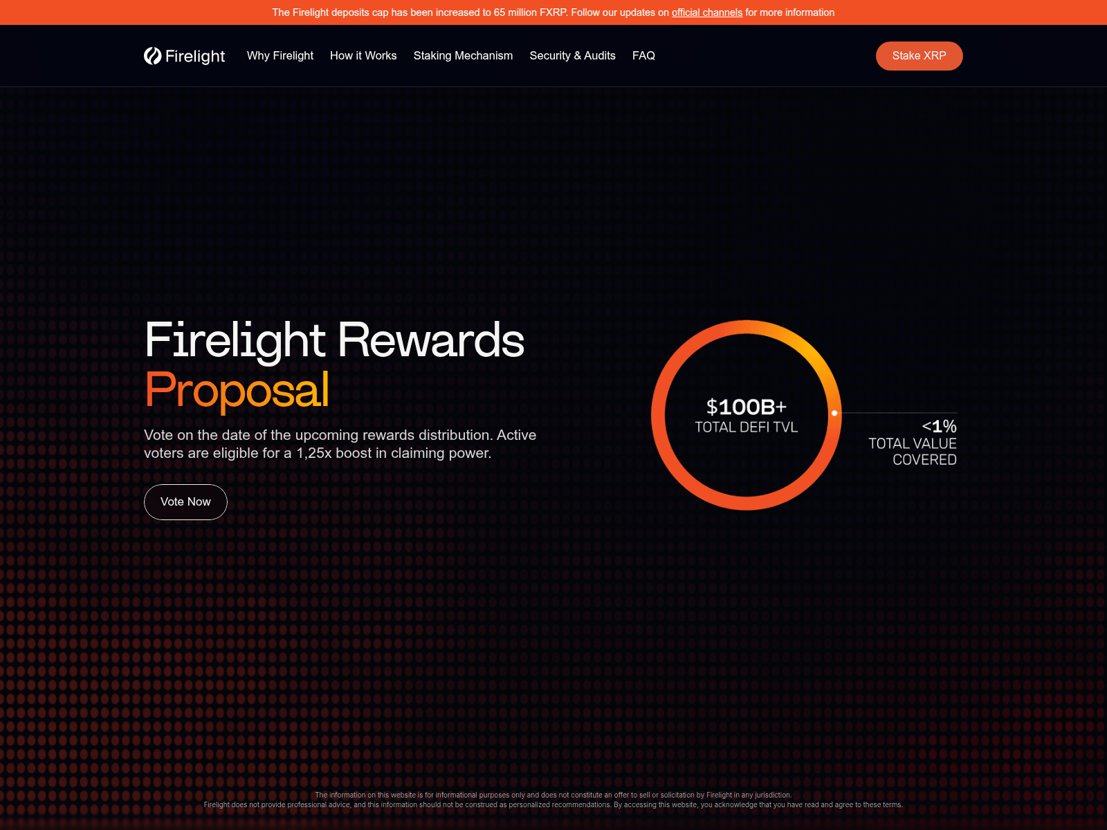 Screenshot of vote-firelight.finance