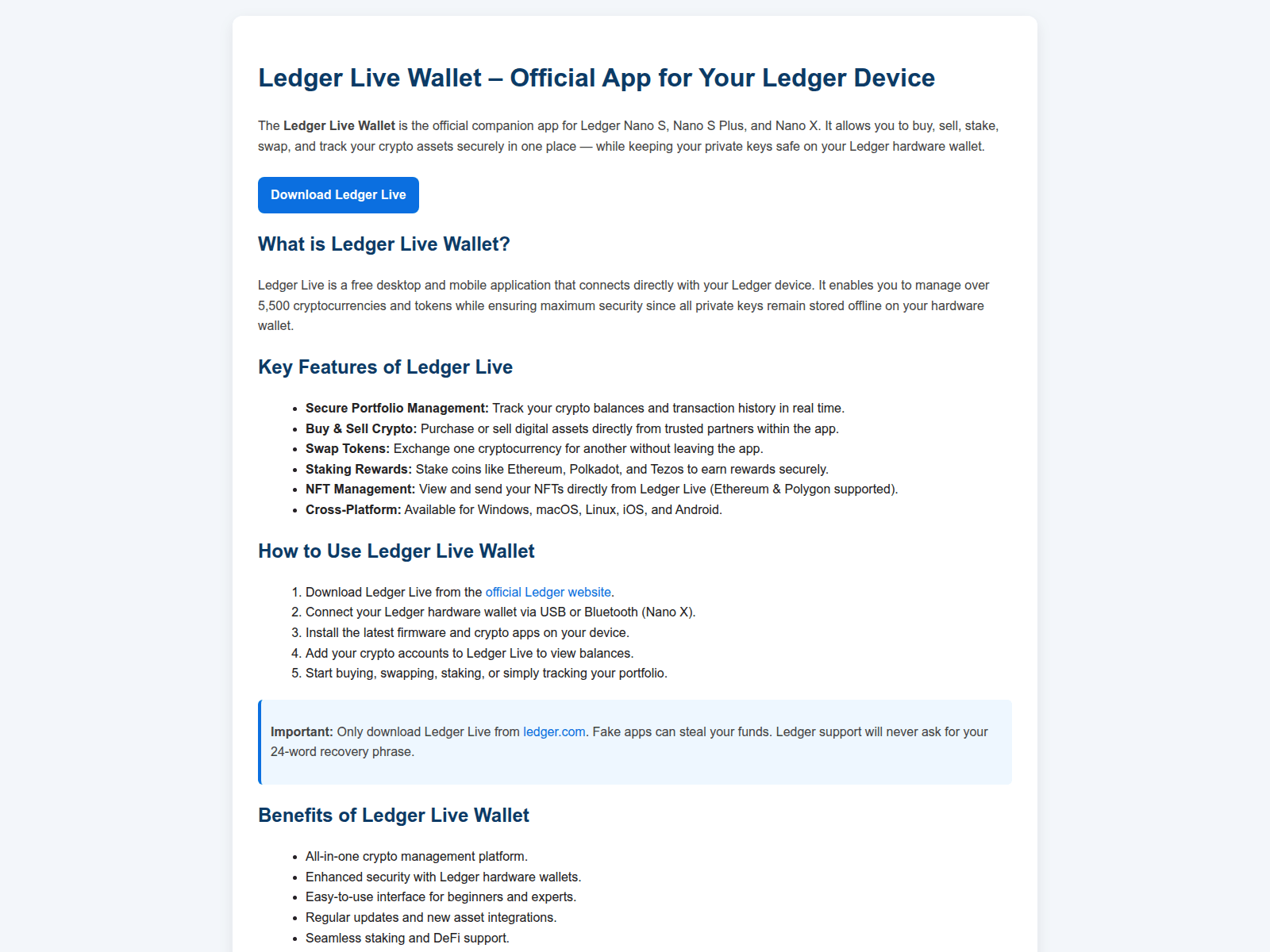 Screenshot of live-ledgerwallet-securre.pages.dev