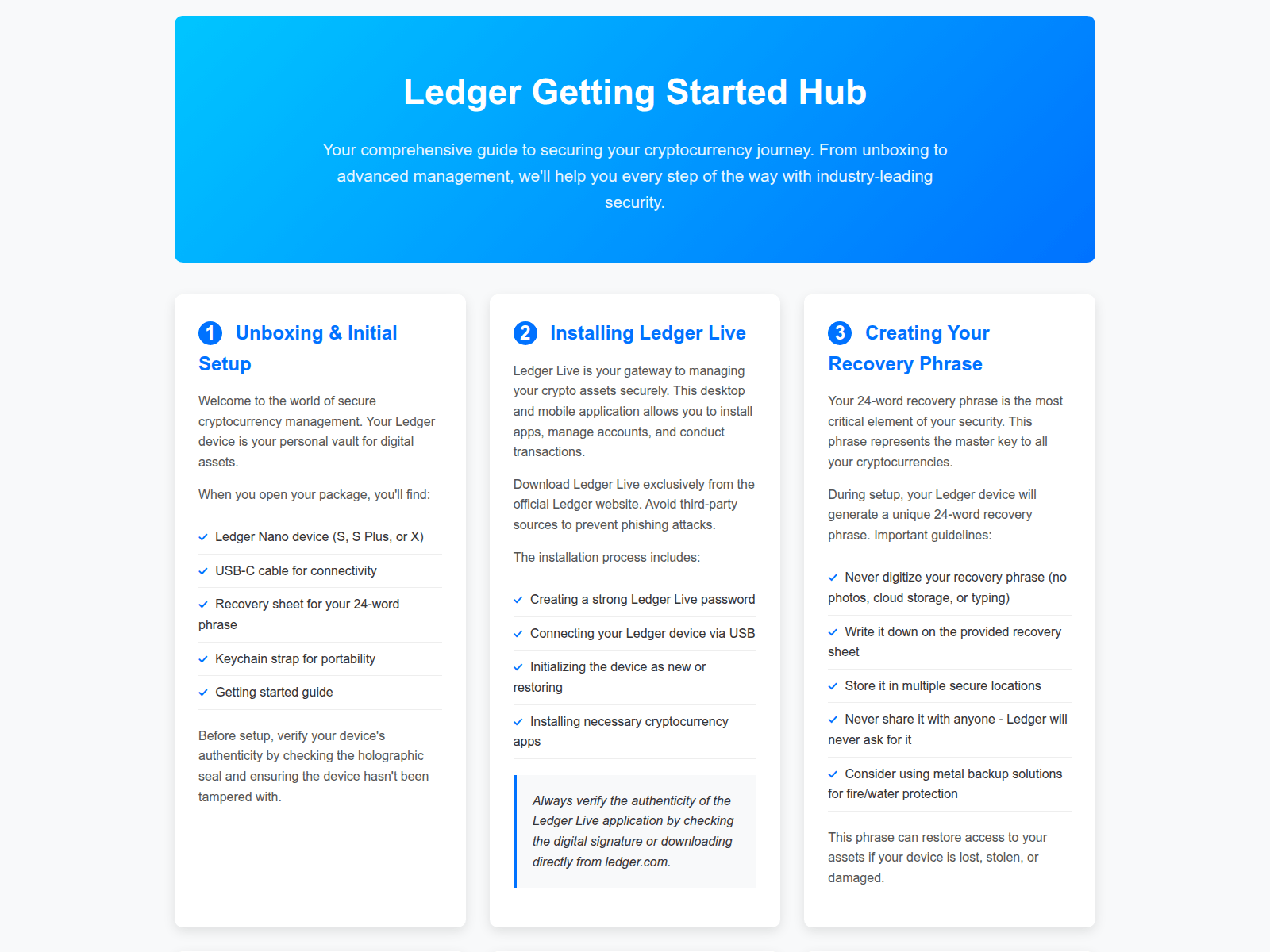 Screenshot of ledger-start-homecom.pages.dev