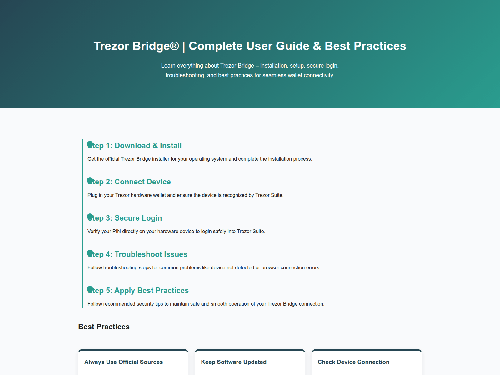 Screenshot of practice-trezer-bridge.pages.dev