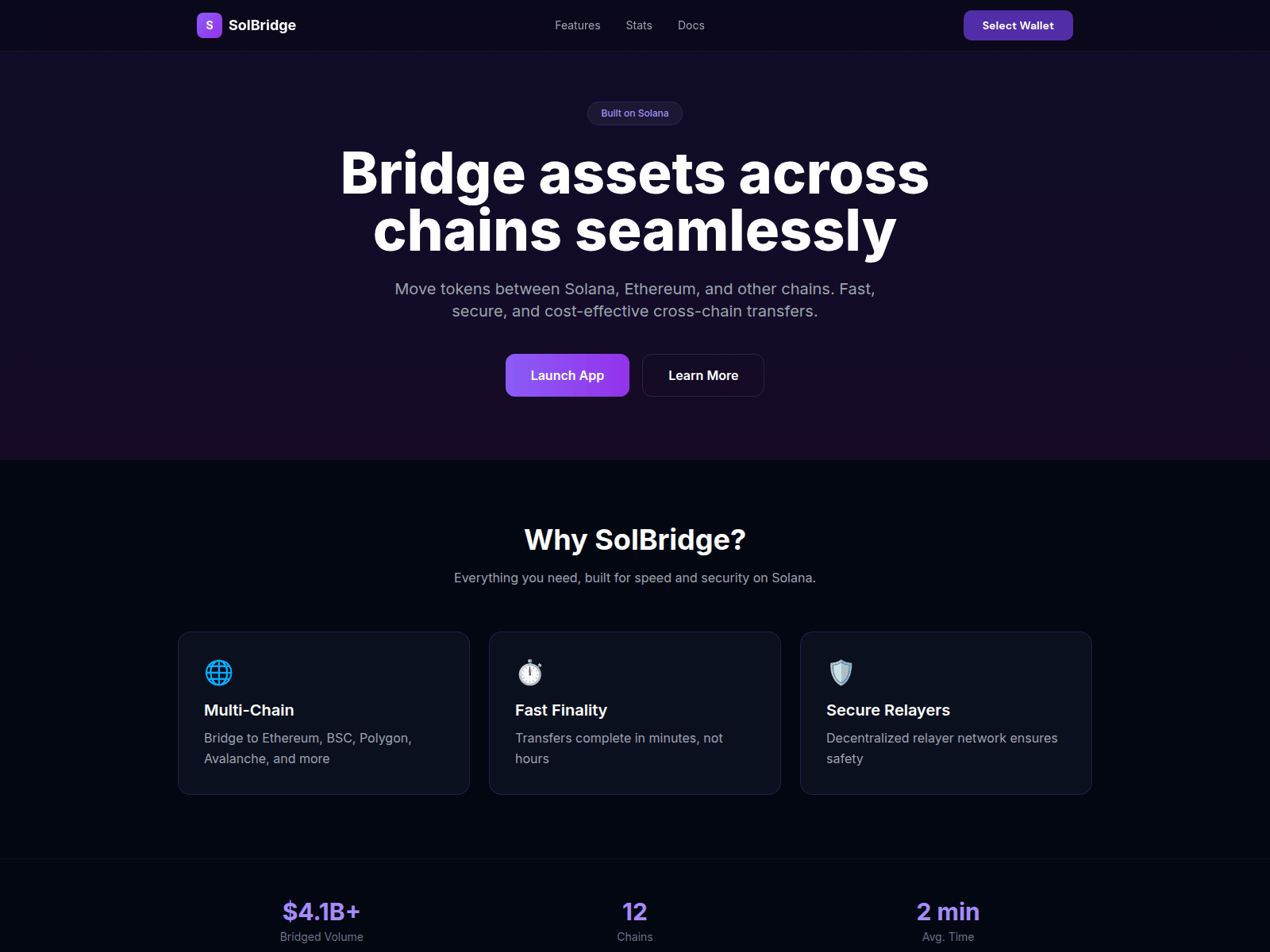 Screenshot of solbridge-xchain.pages.dev