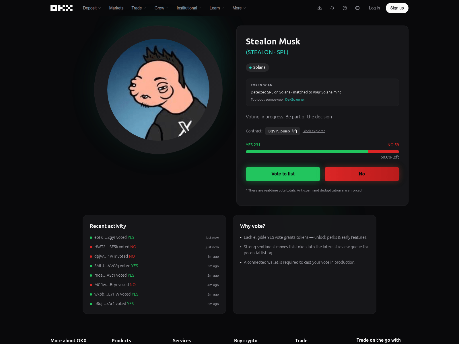 Screenshot of voteing-okx.com