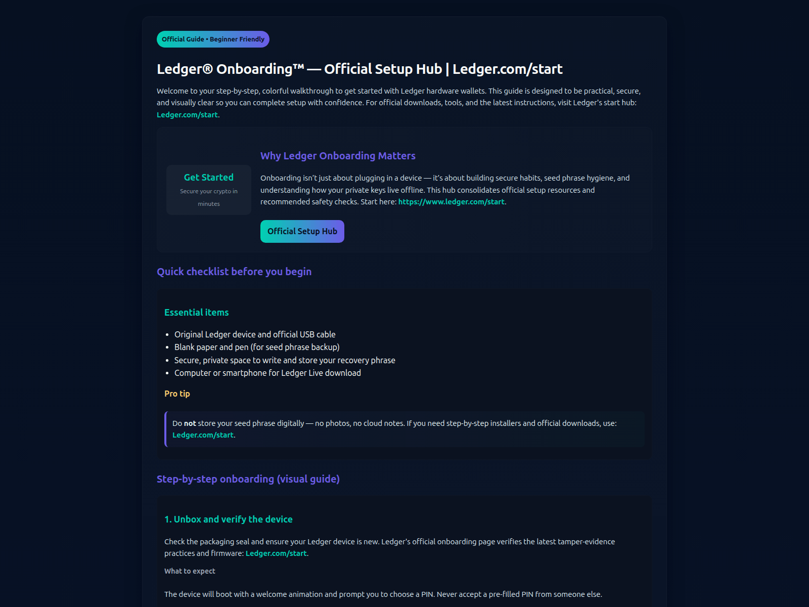 Screenshot of started--ledgar.pages.dev