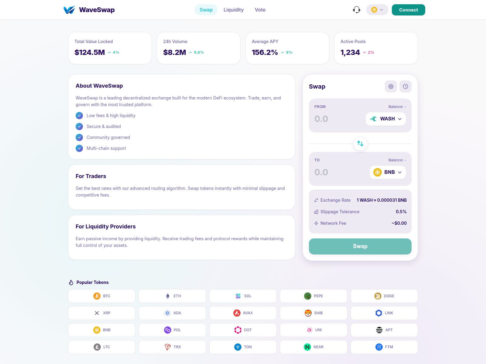 Screenshot of waveswap-site.pages.dev