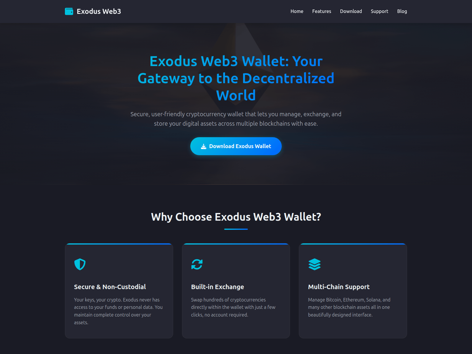 Screenshot of home-exo-web3.pages.dev