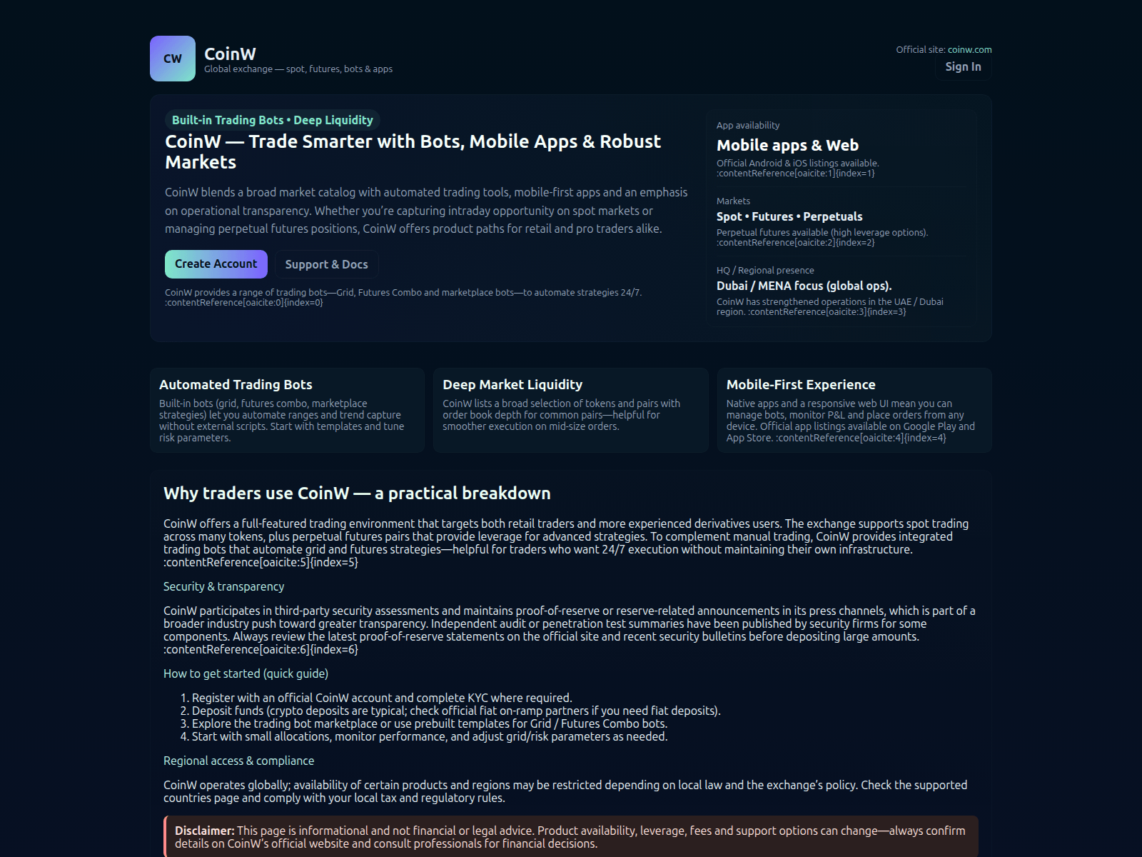 Screenshot of coin-w.pages.dev