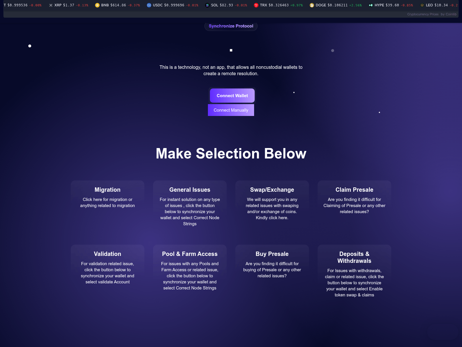 Screenshot of dappsynchroniz.pages.dev
