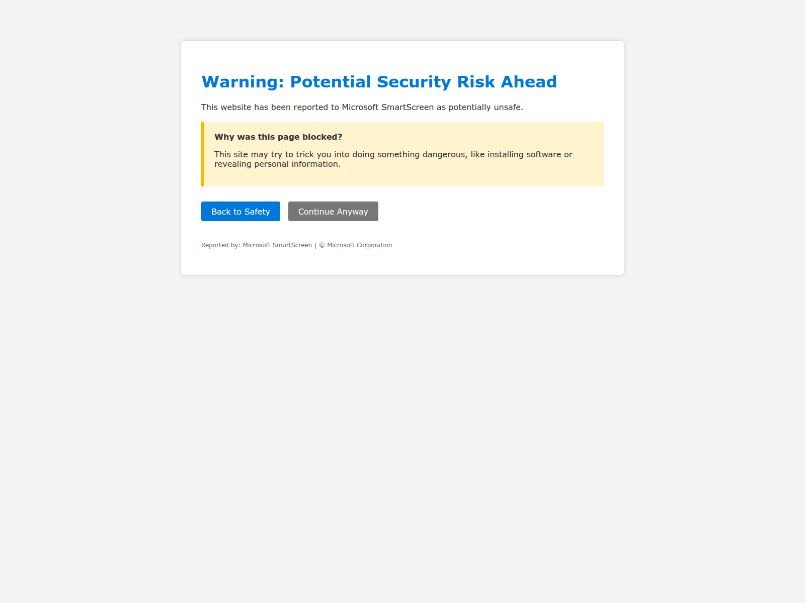 Screenshot of harmful.pages.dev