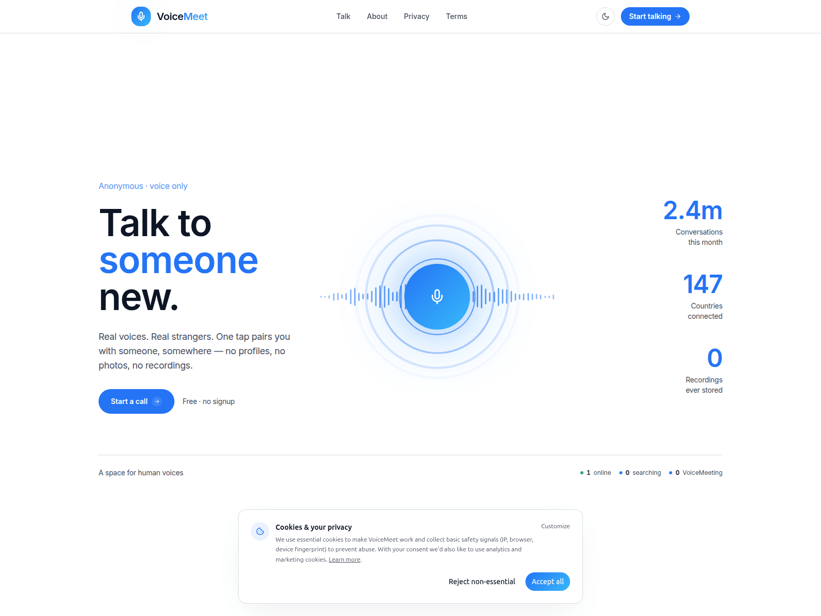Screenshot of voicemeet.live