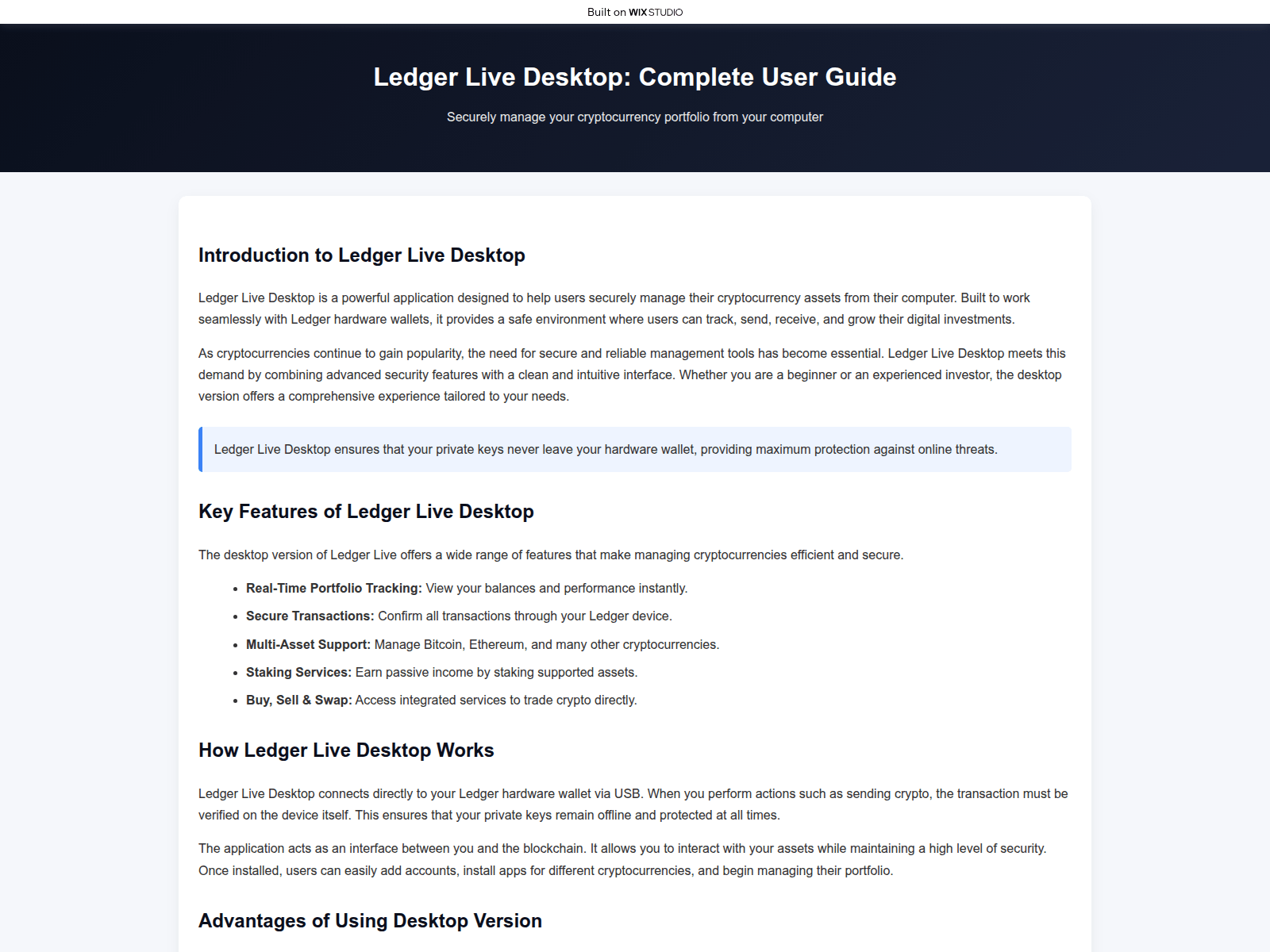 Screenshot of desktop-cloud-en.wixstudio.com