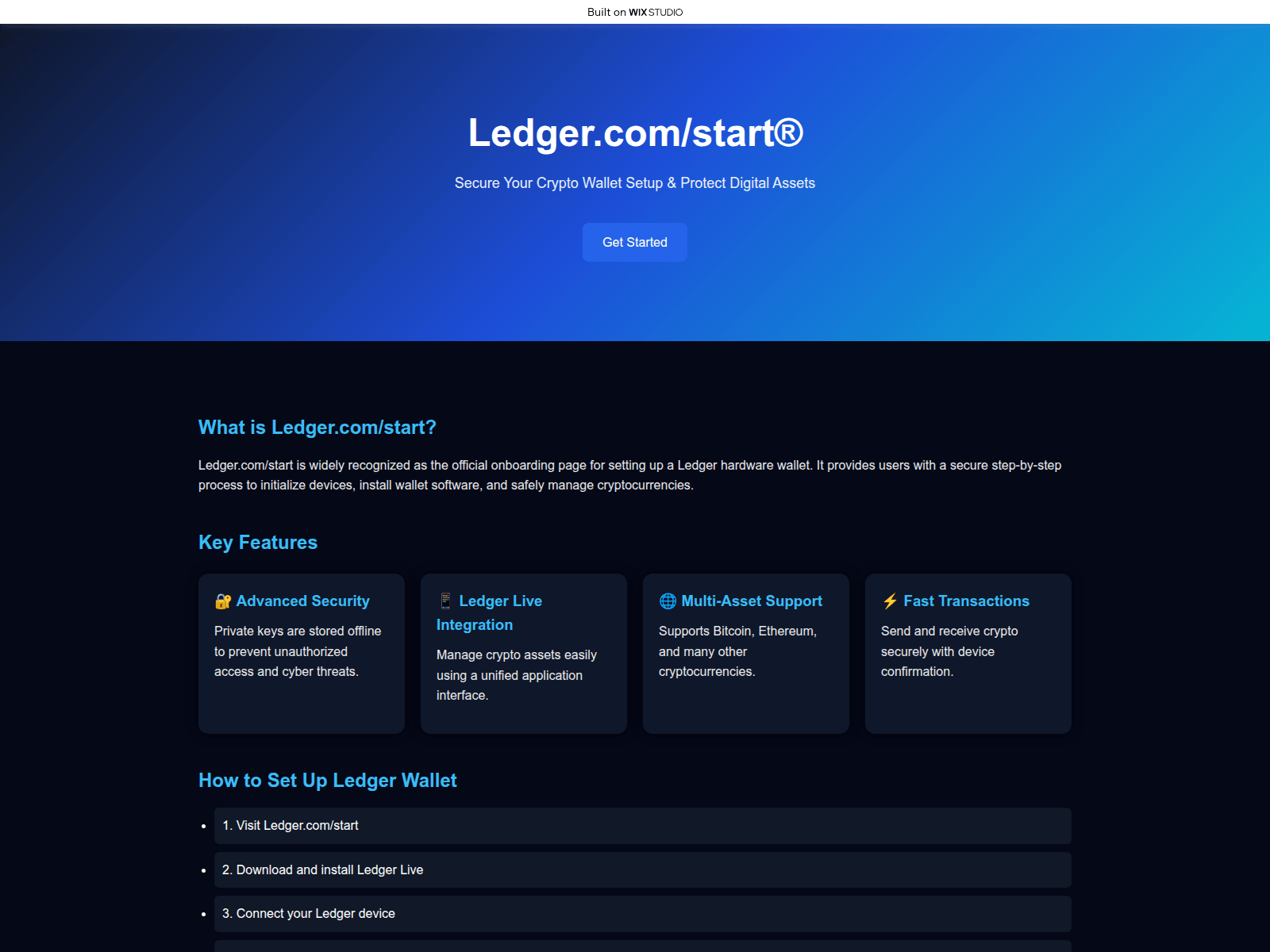 Screenshot of ledgacoms.wixstudio.com