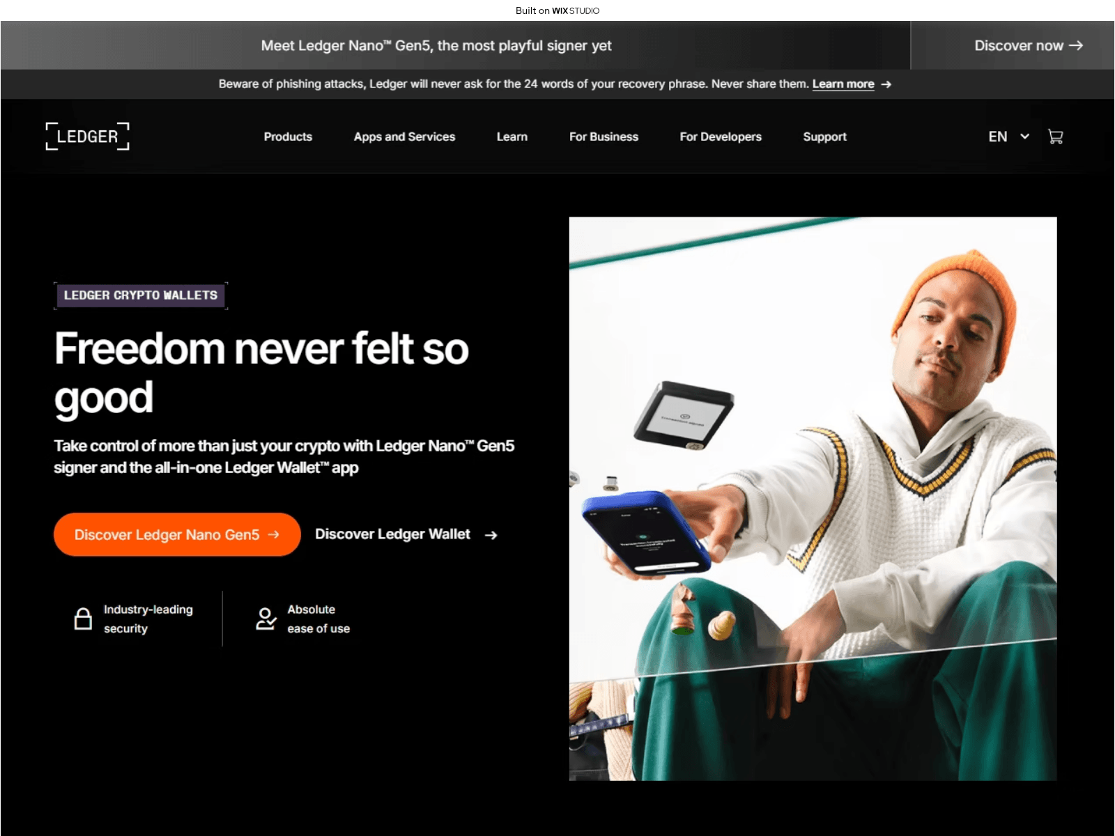 Screenshot of ldger-appstarted.wixstudio.com