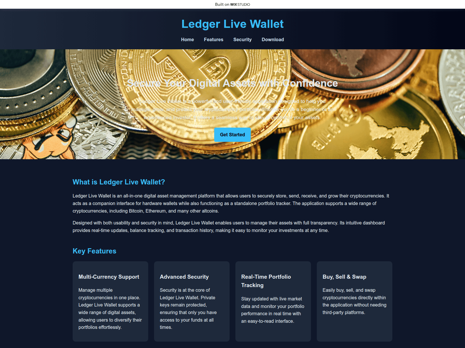 Screenshot of liveapps-ledgr.wixstudio.com