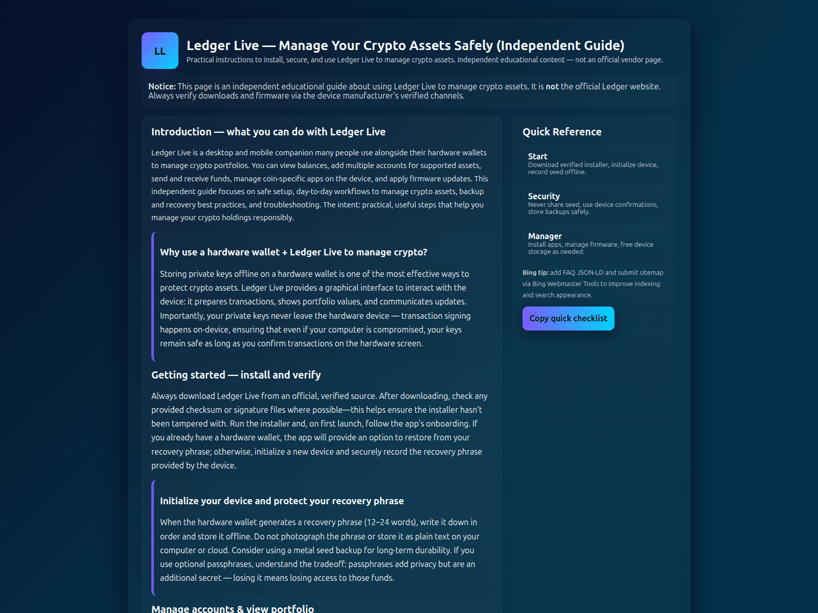 Screenshot of io-ledgr-lives.pages.dev