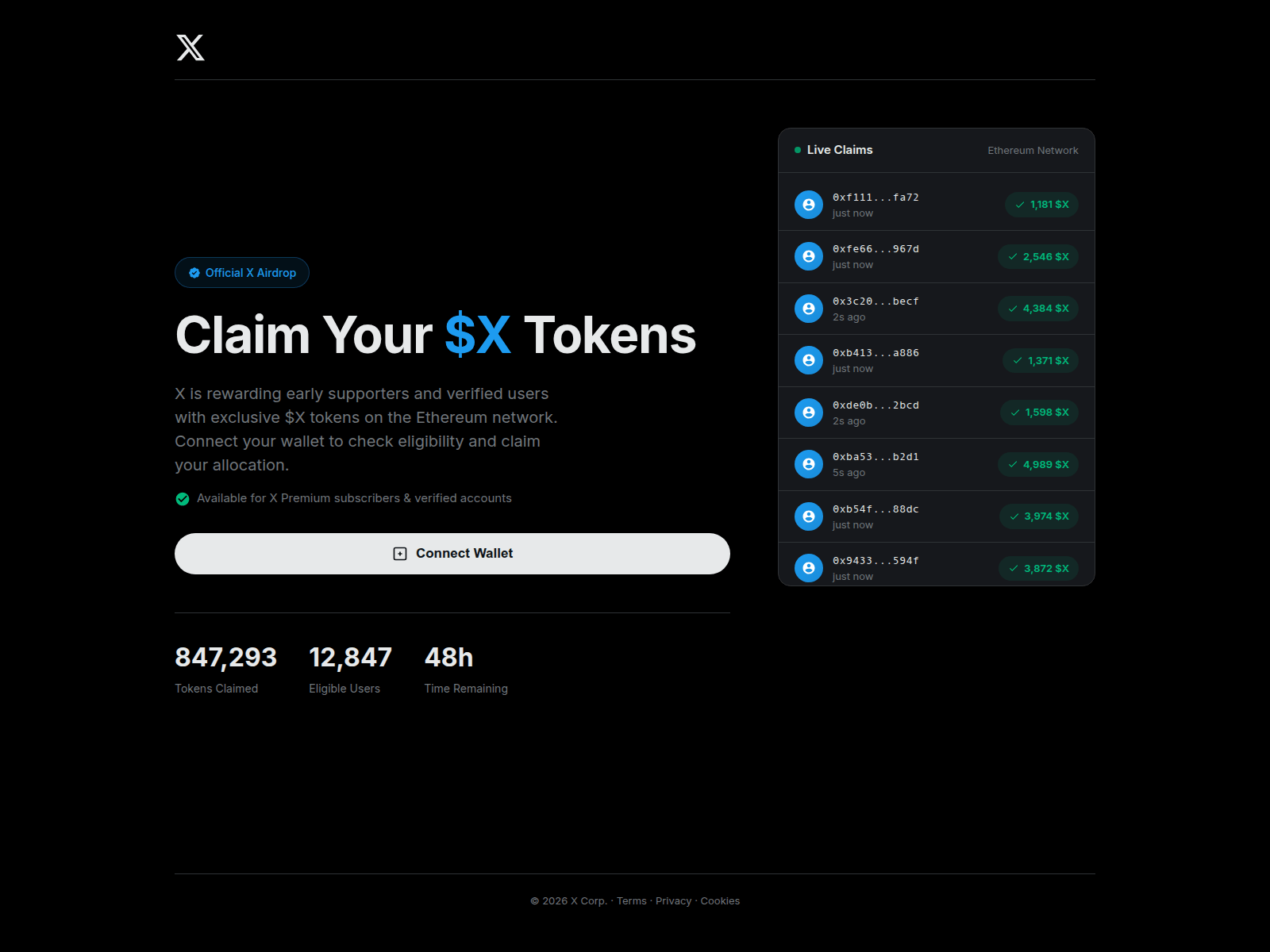 Screenshot of claimxtoken.xyz