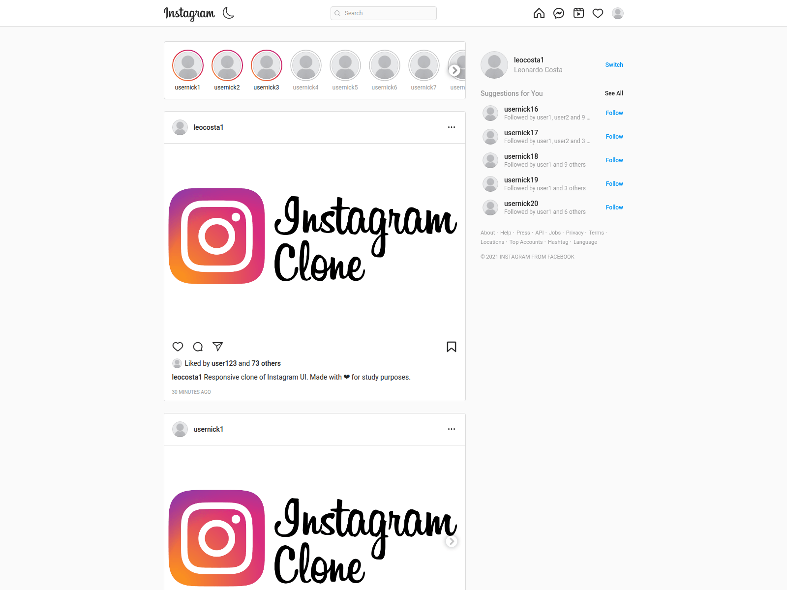 Screenshot of leocosta1.github.io