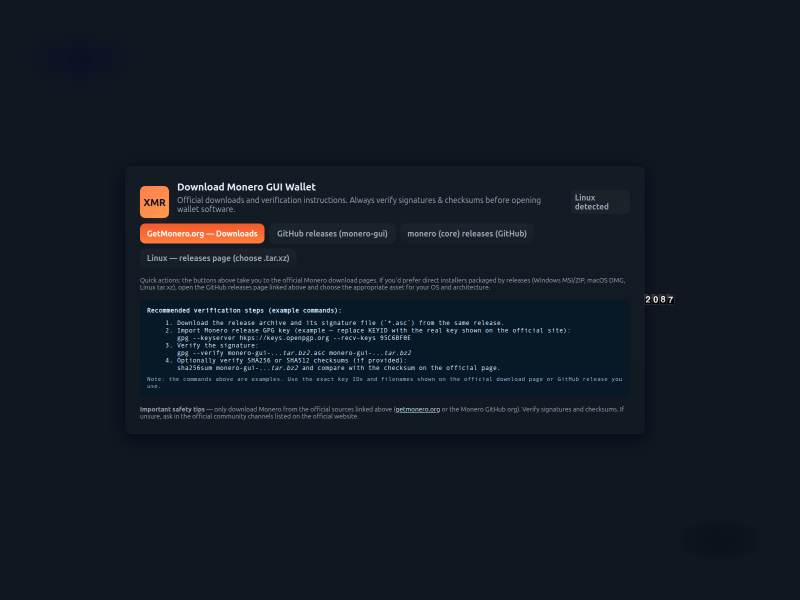 Screenshot of monerogui.com