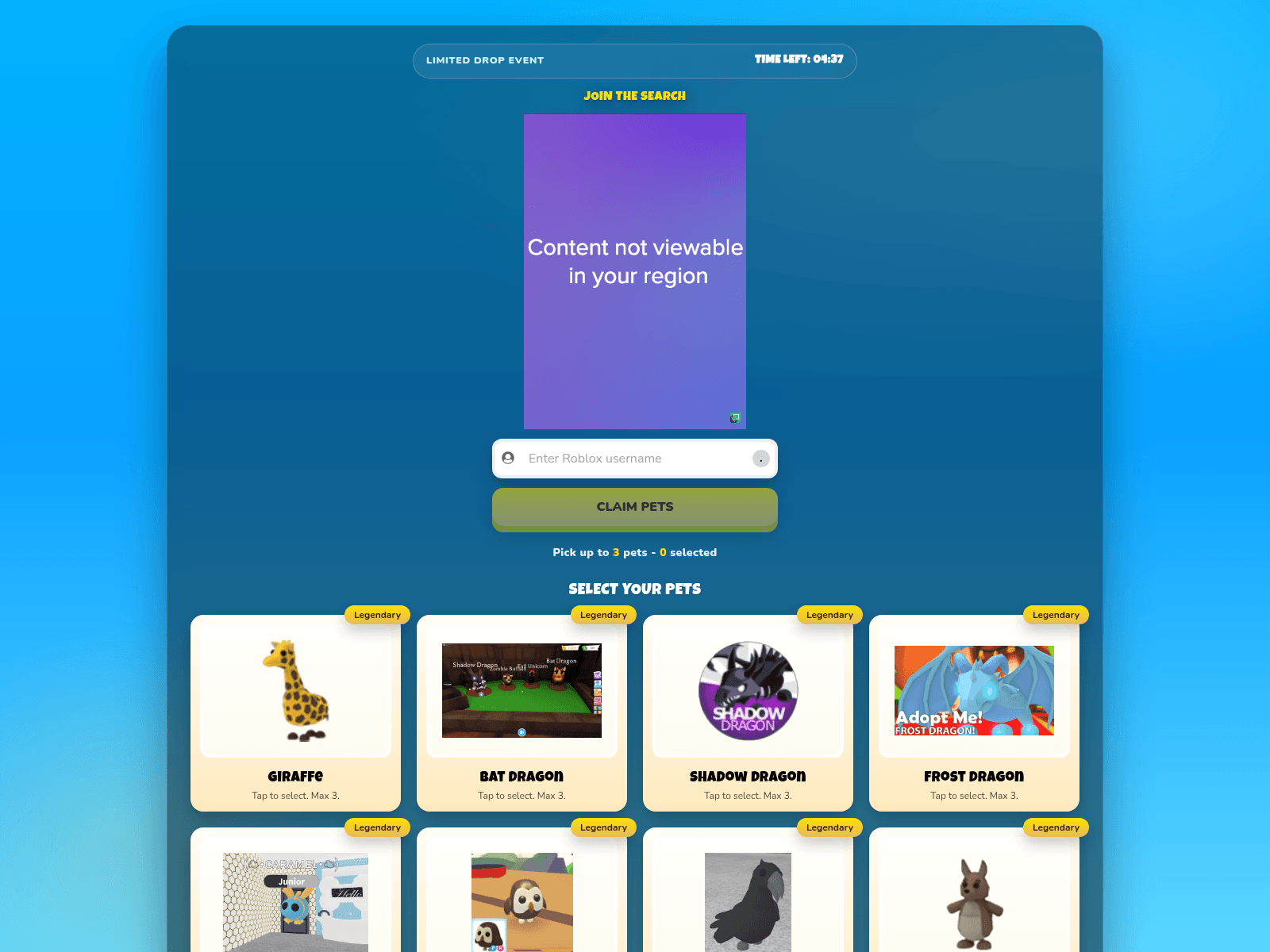 Screenshot of claimpets.smdeals.xyz