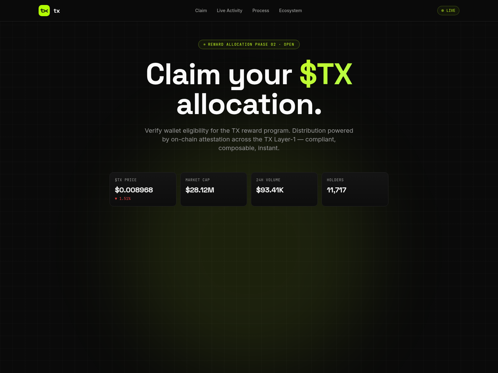 Screenshot of txexplorer.org