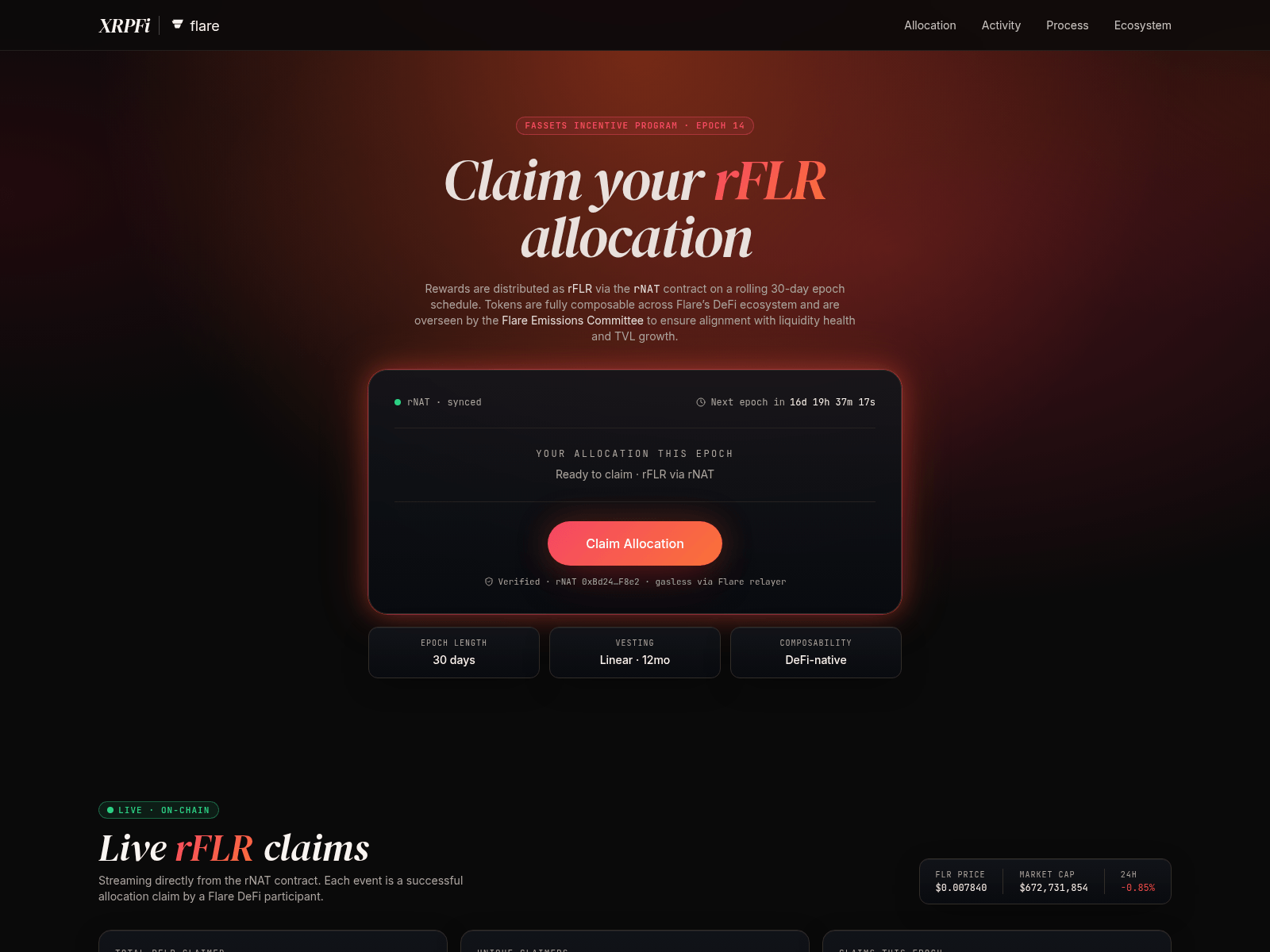Screenshot of flarexrpfi.network