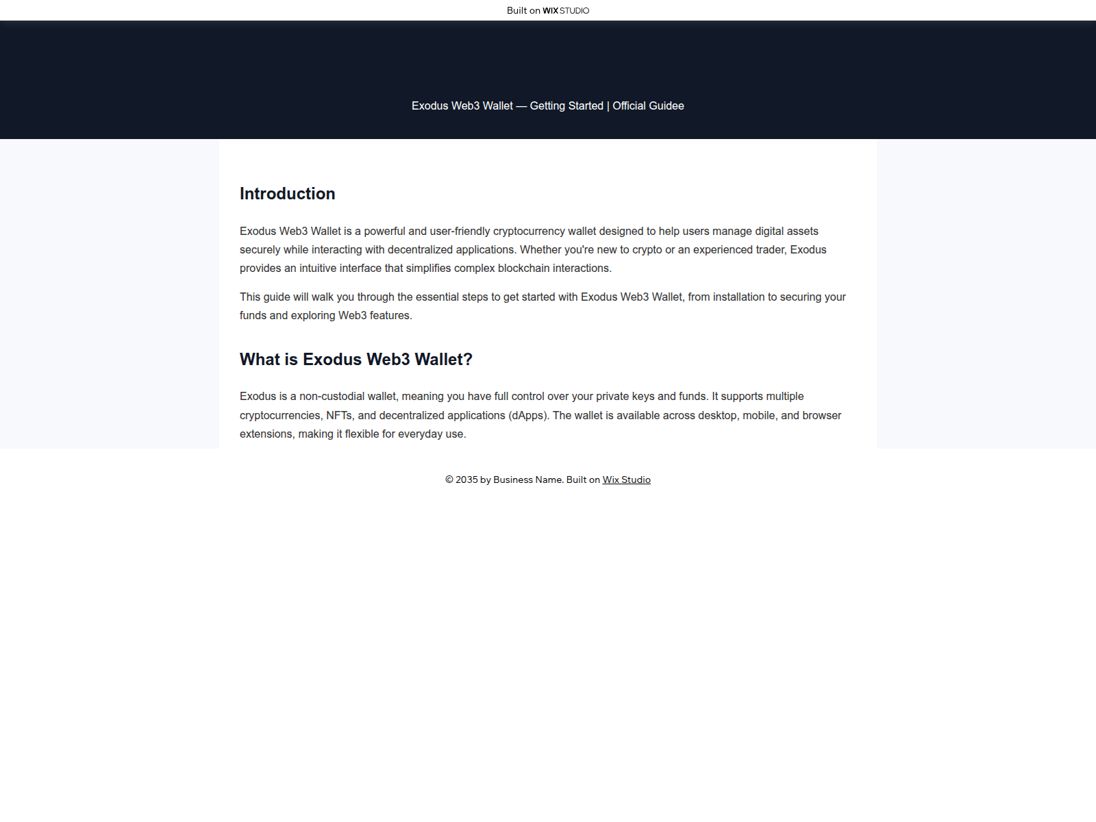 Screenshot of exadasweb.wixstudio.com