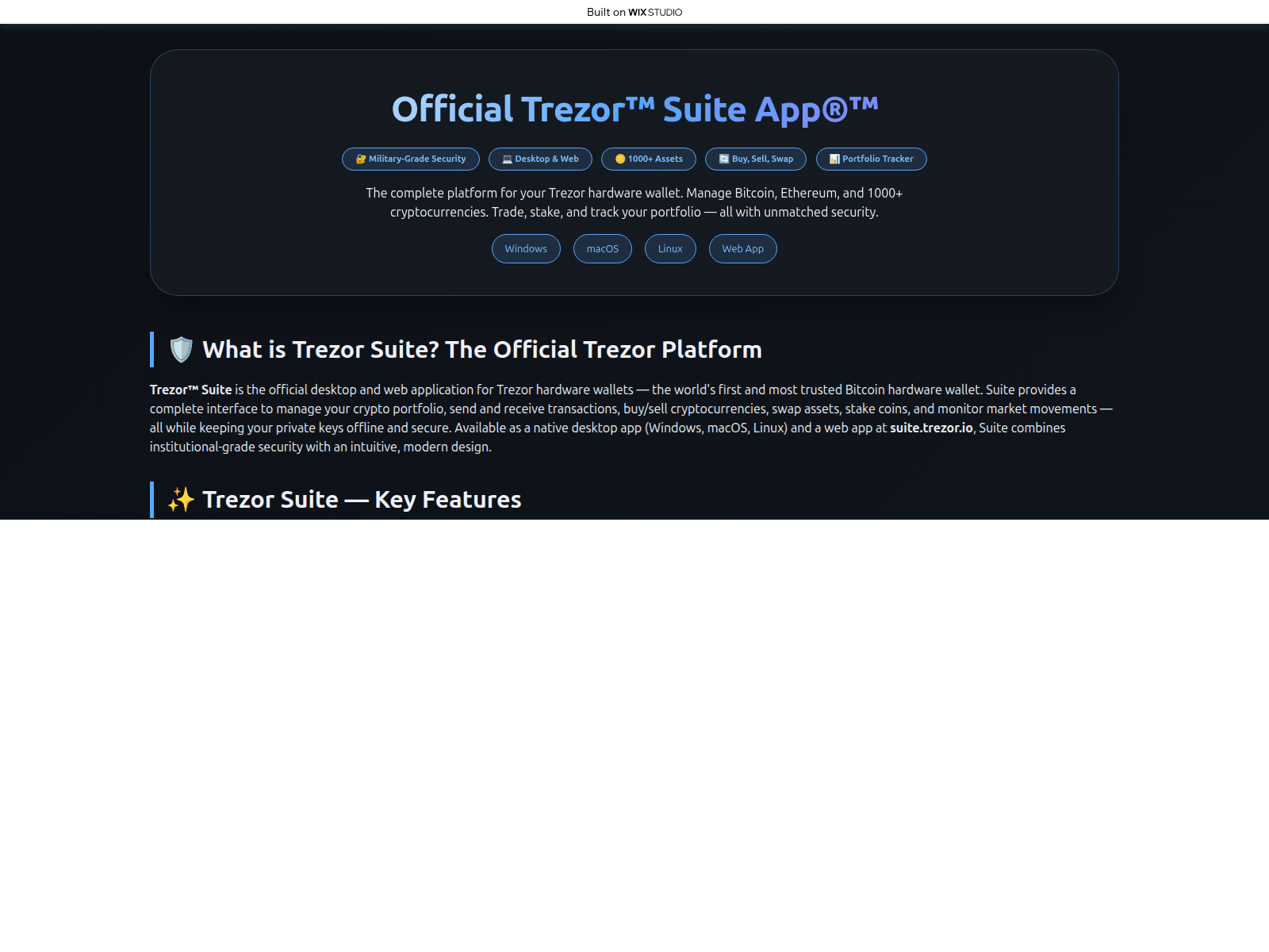 Screenshot of suitesapp-trrezor.wixstudio.com